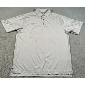 FootJoy Golf Polo Shirt Men Large Gray  Sior Colorado 2019 Geometric Performance